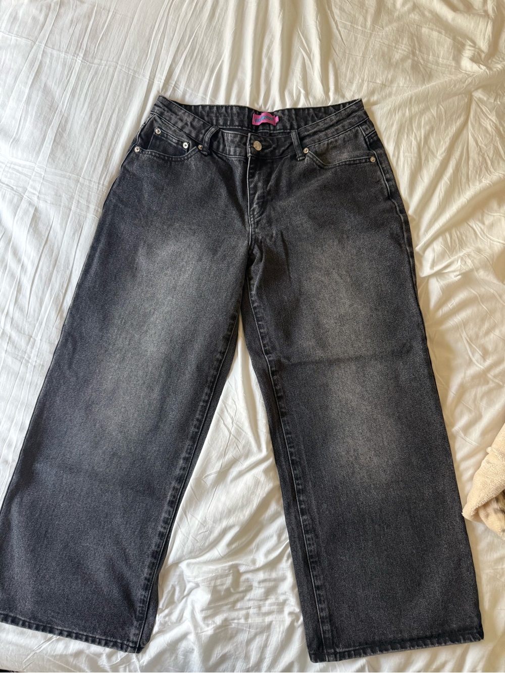 Edikted Washed Black Wide-Leg Jeans